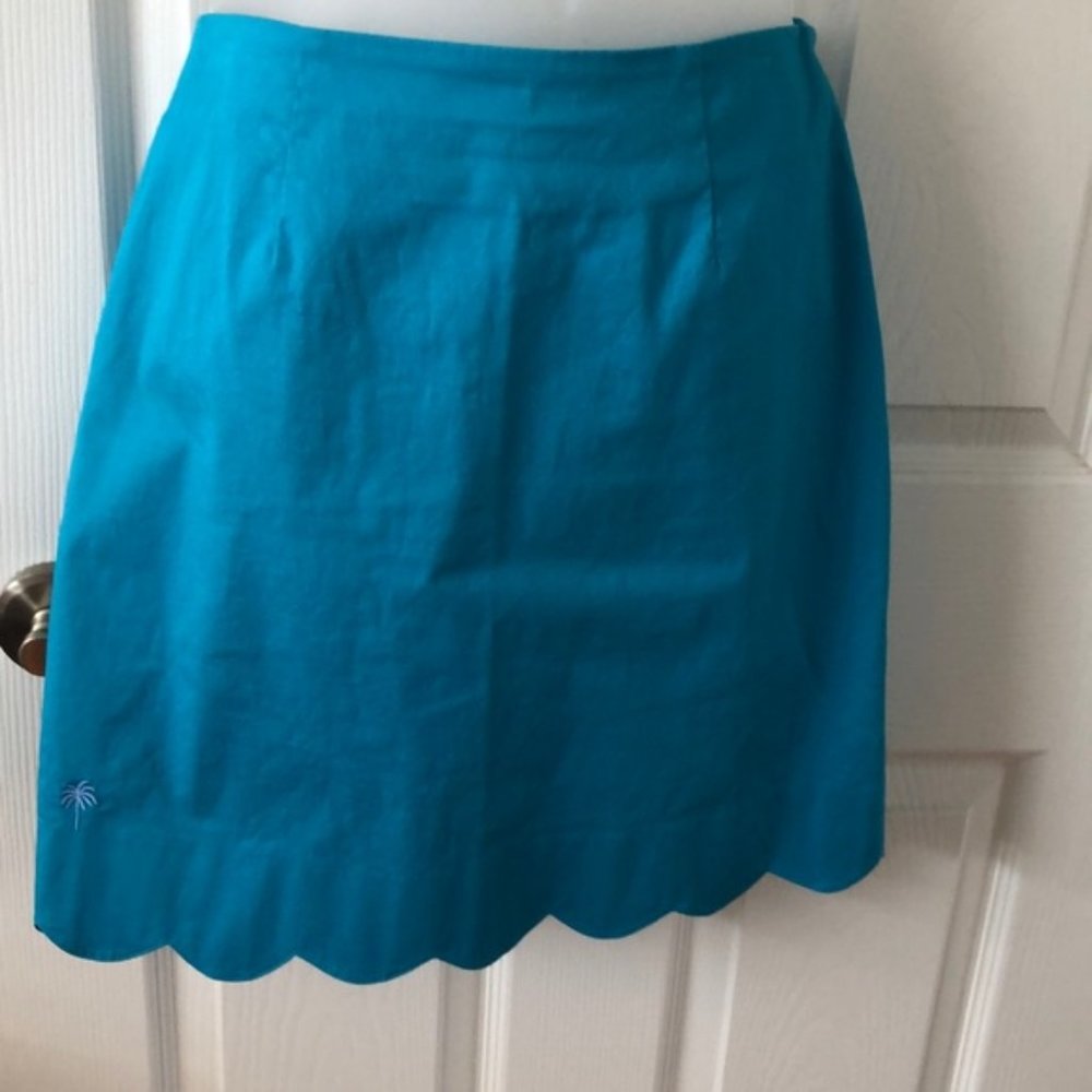 Lilly Pulitzer Turquoise Palm Tree Mini Skirt $
